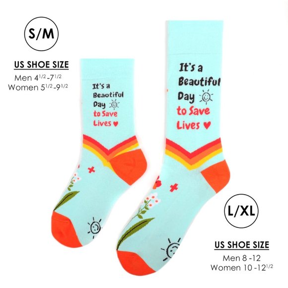 Health Care Heroes -Save Lives- Novelty Socks S/M - Picture 2 of 9